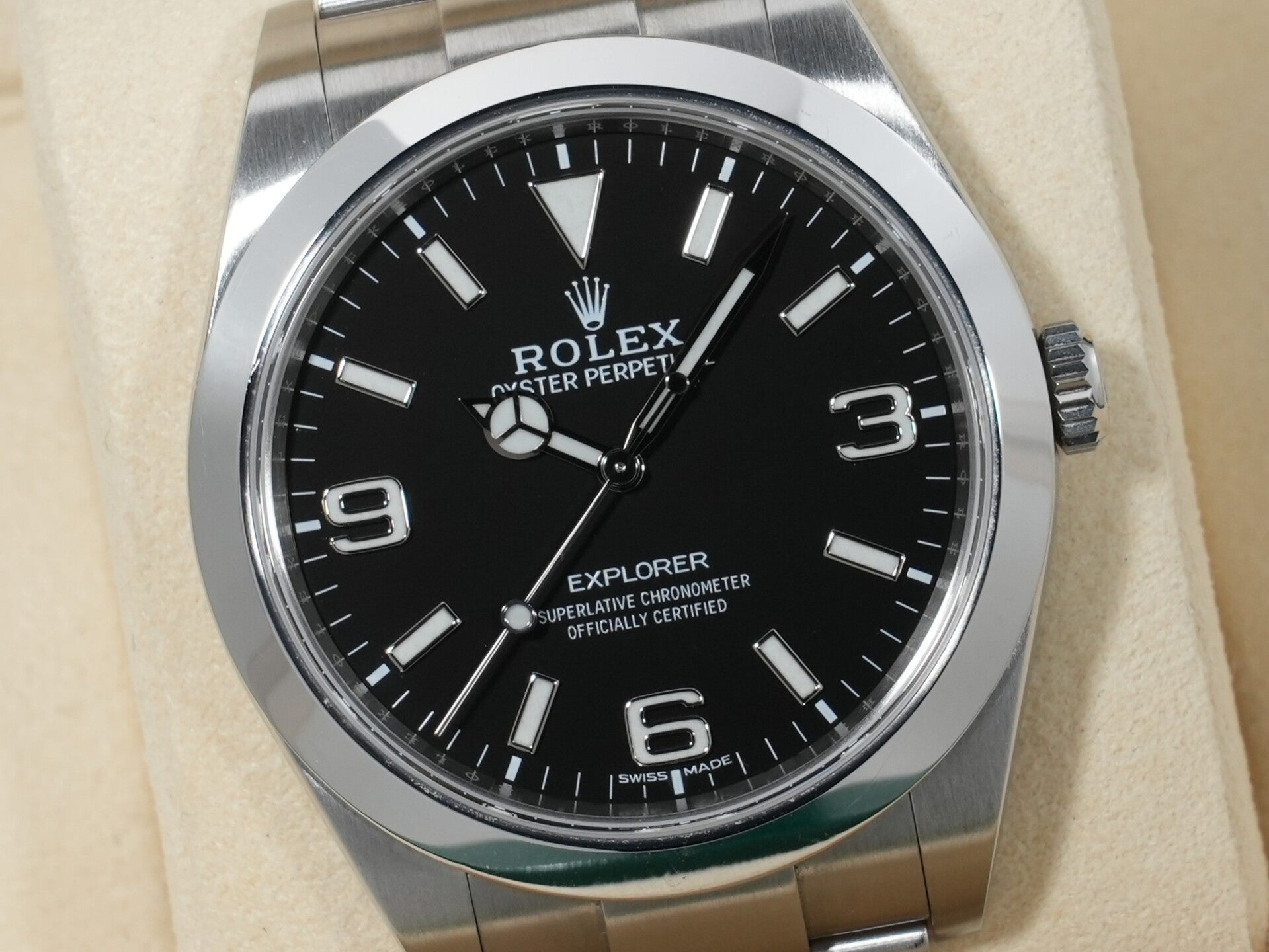 ロレックス エクスプローラーI Ref.214270 ステンレススチール ブラック文字盤 オイスターブレスレット 中古 h3o2vbiz