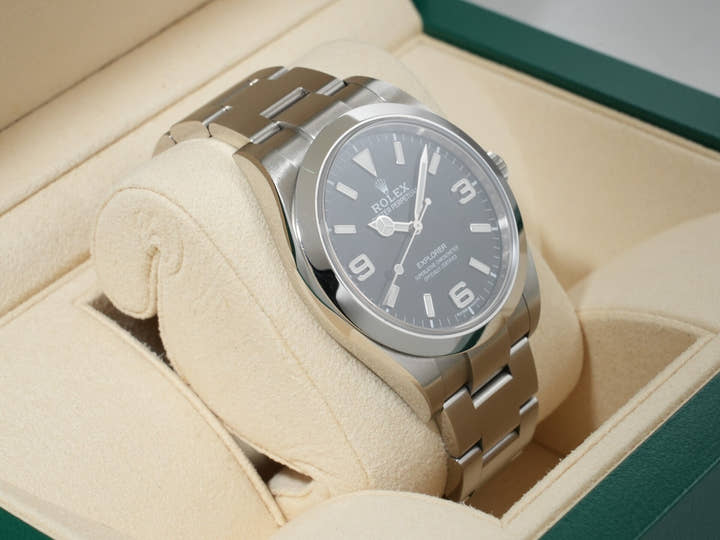 ロレックス エクスプローラーI Ref.214270 ステンレススチール ブラック文字盤 オイスターブレスレット 中古 h3o2vbiz