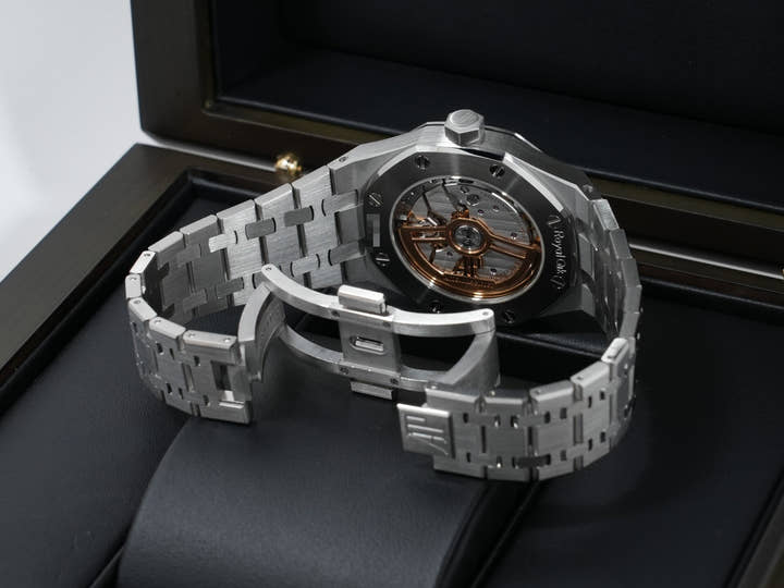 オーデマピゲ ロイヤルオーク Ref.15550ST.OO.1356ST.06 ステンレススチール ナイトブルー文字盤 美品 rvycczv9