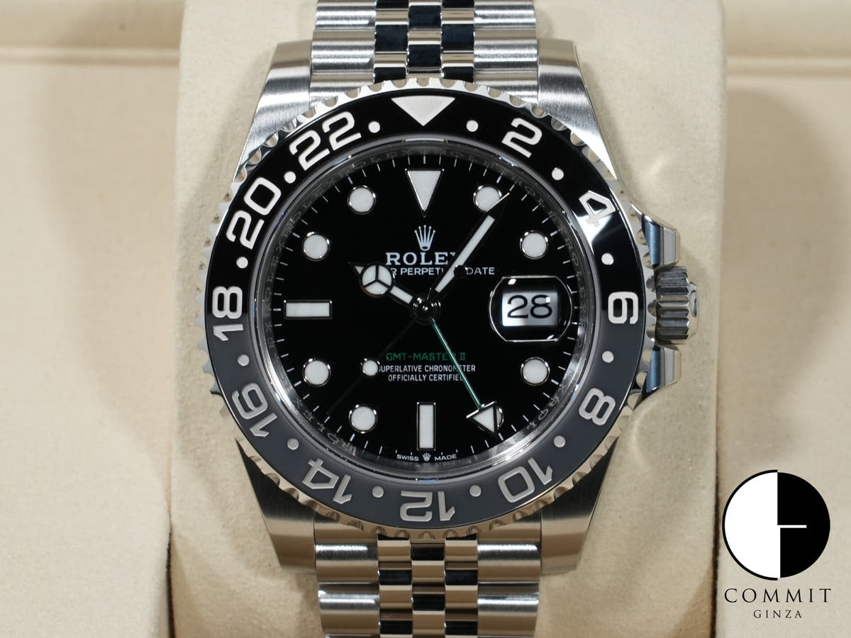 ロレックス GMTマスターII Ref.126710GRNR ステンレススチール ブラック文字盤 ジュビリーブレスレット 未使用 ffhnbu96