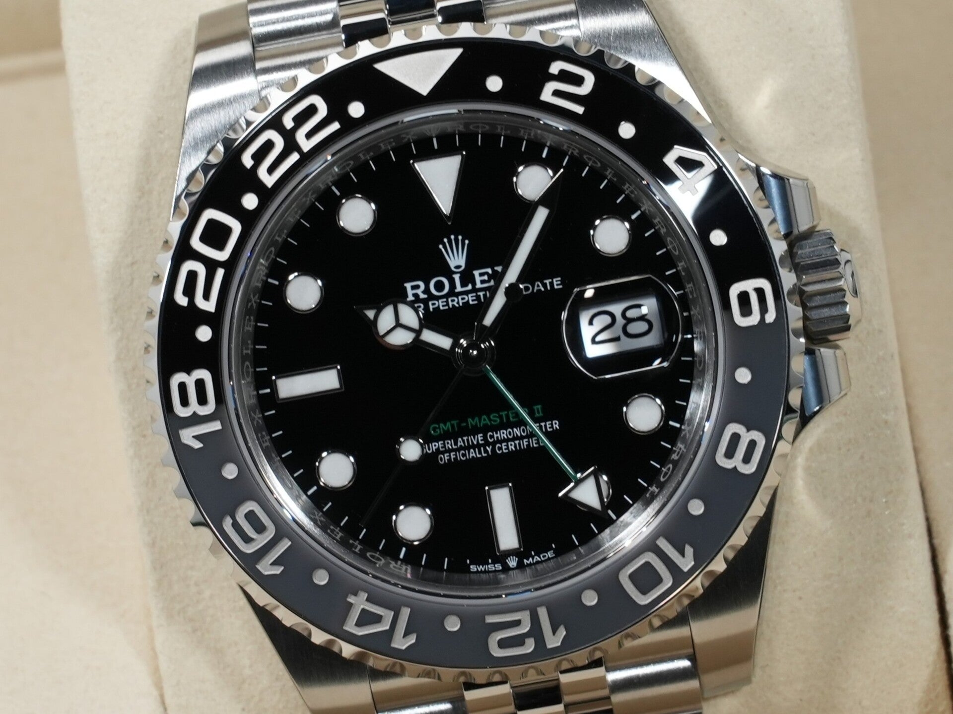 ロレックス GMTマスターII Ref.126710GRNR ステンレススチール ブラック文字盤 ジュビリーブレスレット 未使用 ffhnbu96