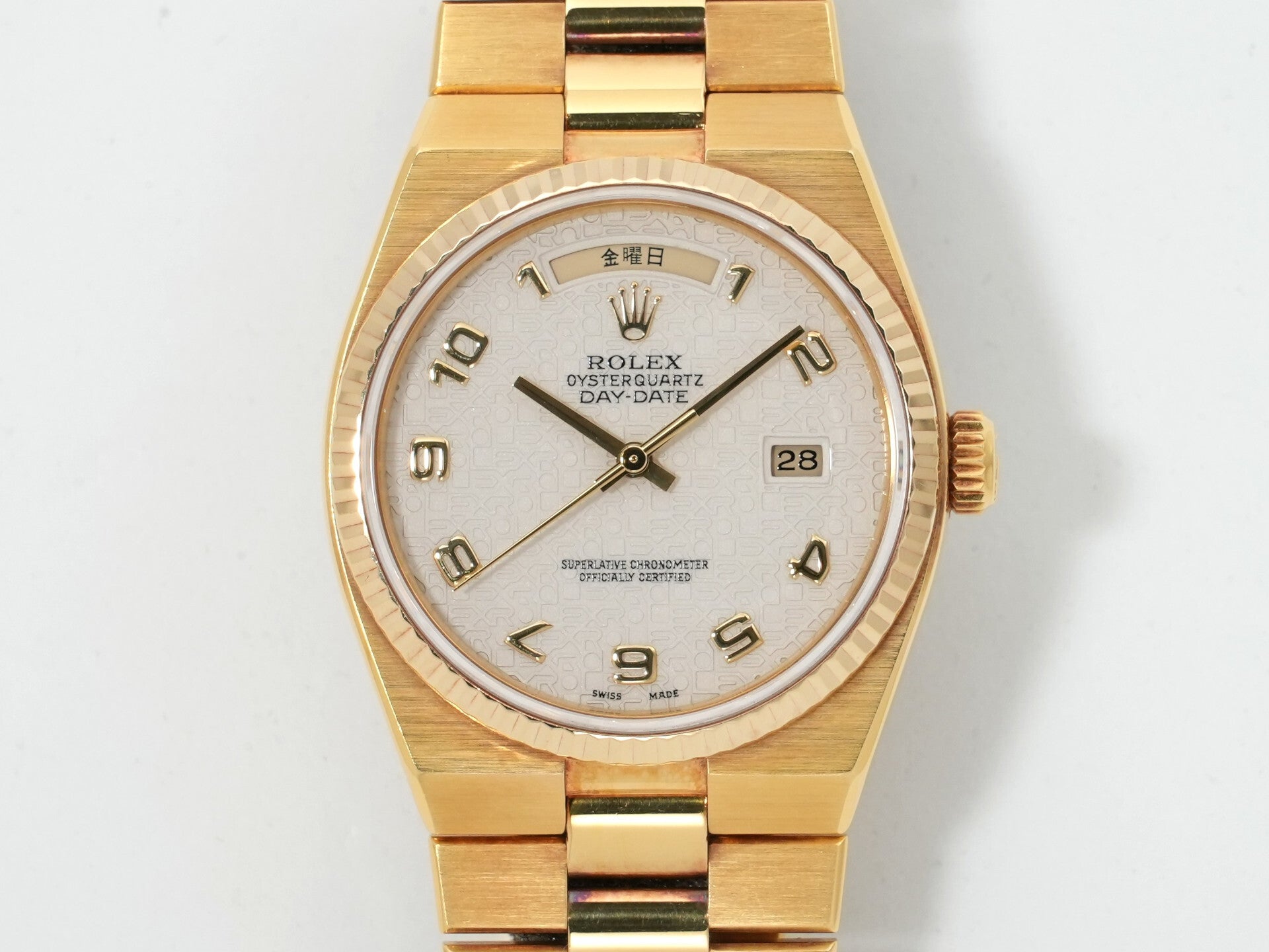 ロレックス デイデイト36 Ref.19018 イエローゴールド アイボリーコンピューターアラビア文字盤 中古 ttvajboq