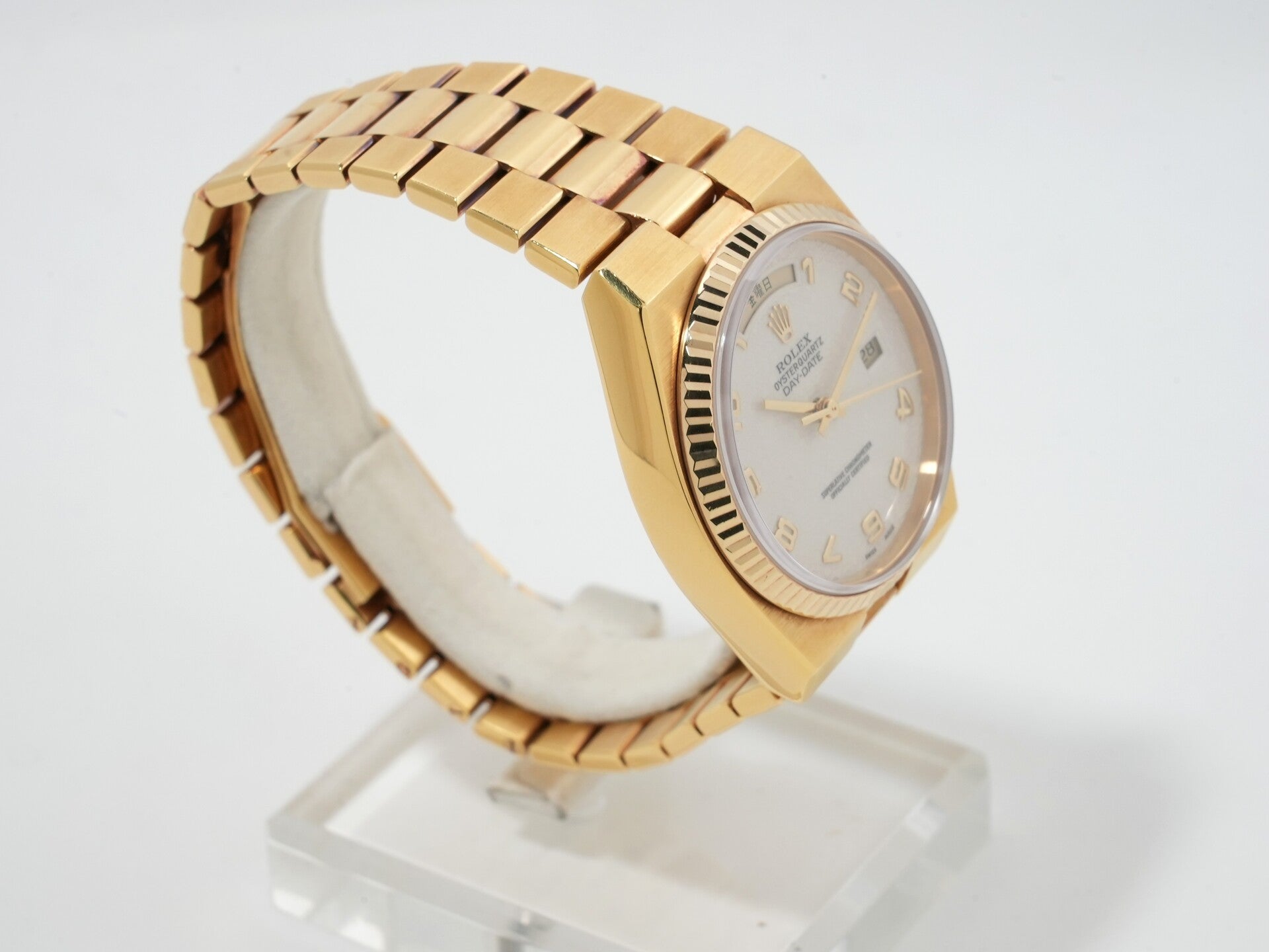 ロレックス デイデイト36 Ref.19018 イエローゴールド アイボリーコンピューターアラビア文字盤 中古 ttvajboq