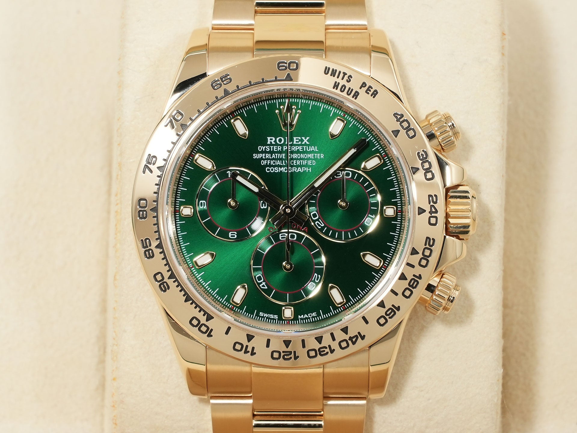 Rolex Daytona Ref. 116508 Yellow Gold Green Dial Excellent Condition mhh7ous4