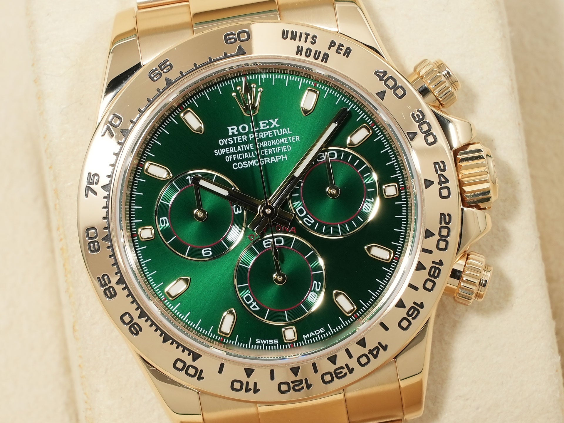 Rolex Daytona Ref. 116508 Yellow Gold Green Dial Excellent Condition mhh7ous4