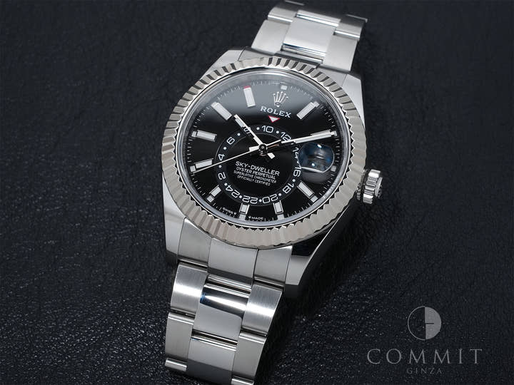 Rolex Sky-Dweller Ref. 336934 Stainless Steel/White Gold Black Dial Oyster Bracelet Excellent Condition j9o7tb9e