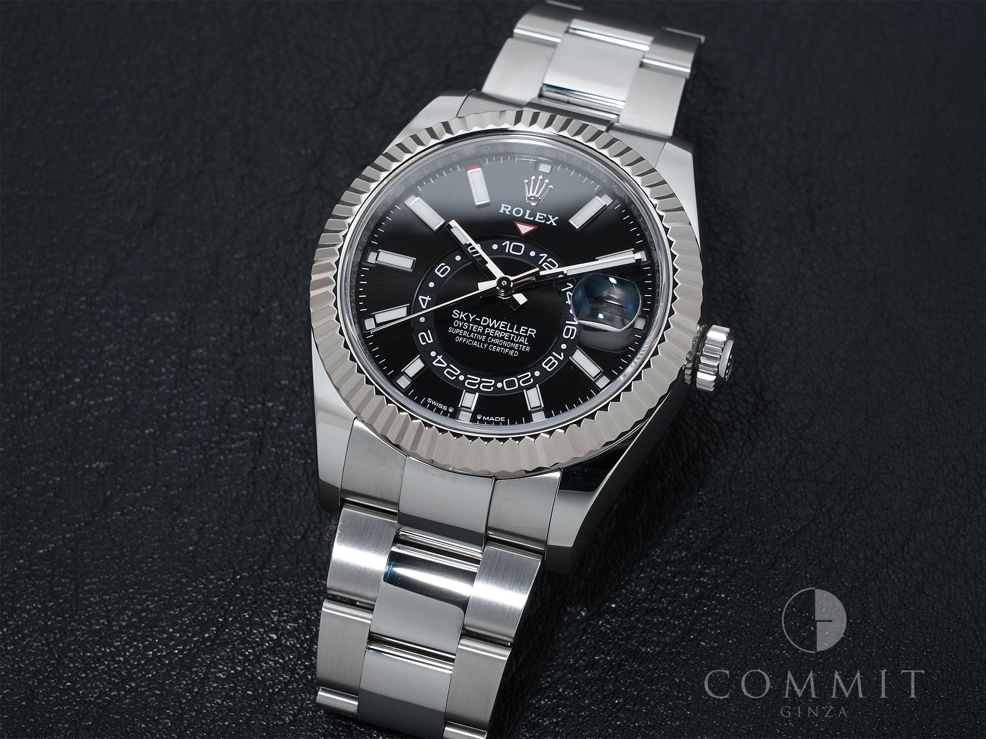 Rolex Sky-Dweller Ref. 336934 Stainless Steel/White Gold Black Dial Oyster Bracelet Excellent Condition j9o7tb9e