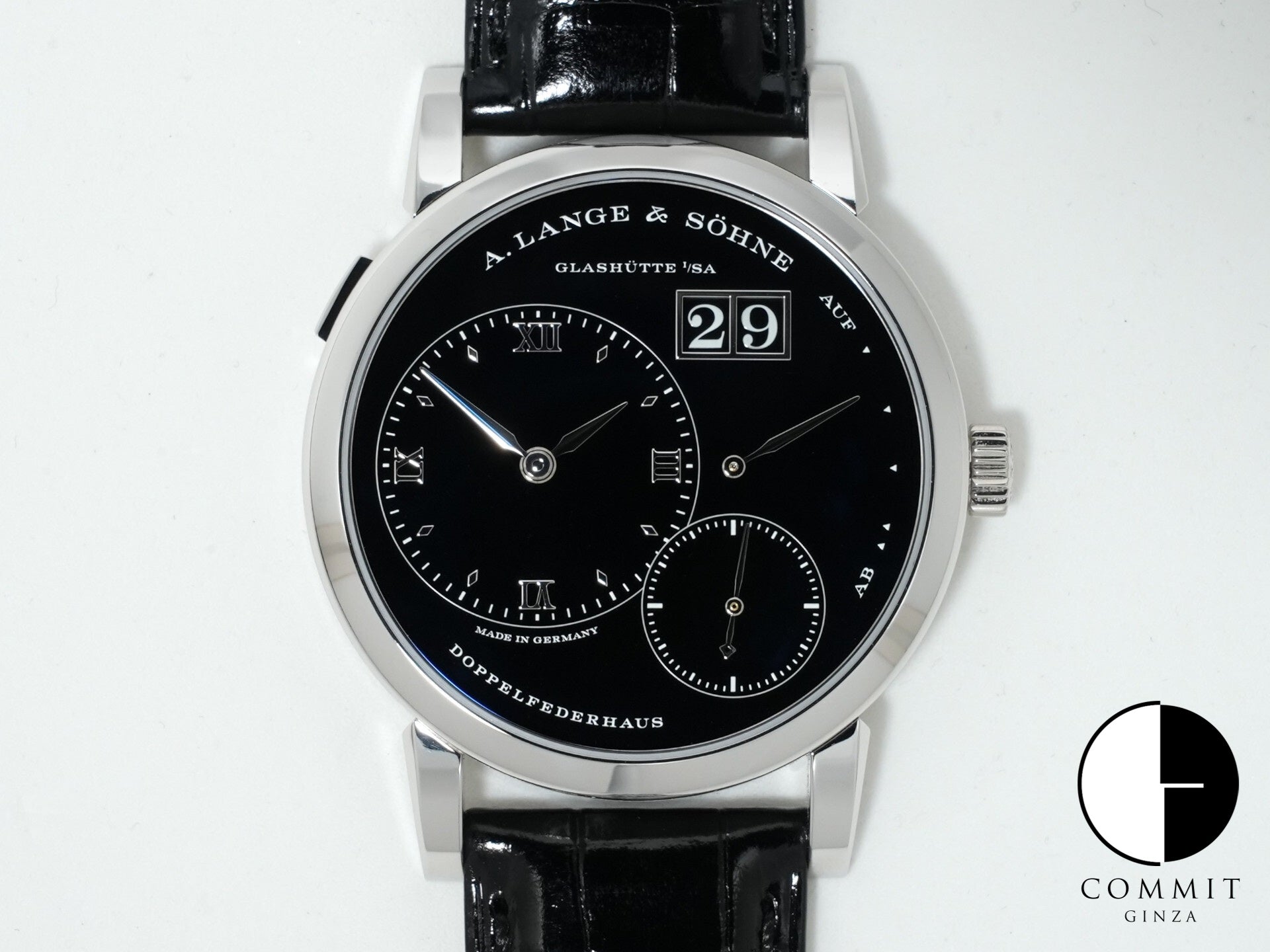 A. Lange &amp; Söhne Lange 1 Ref. 191.062 Platinum Onyx Dial Excellent Condition buwnbsjb