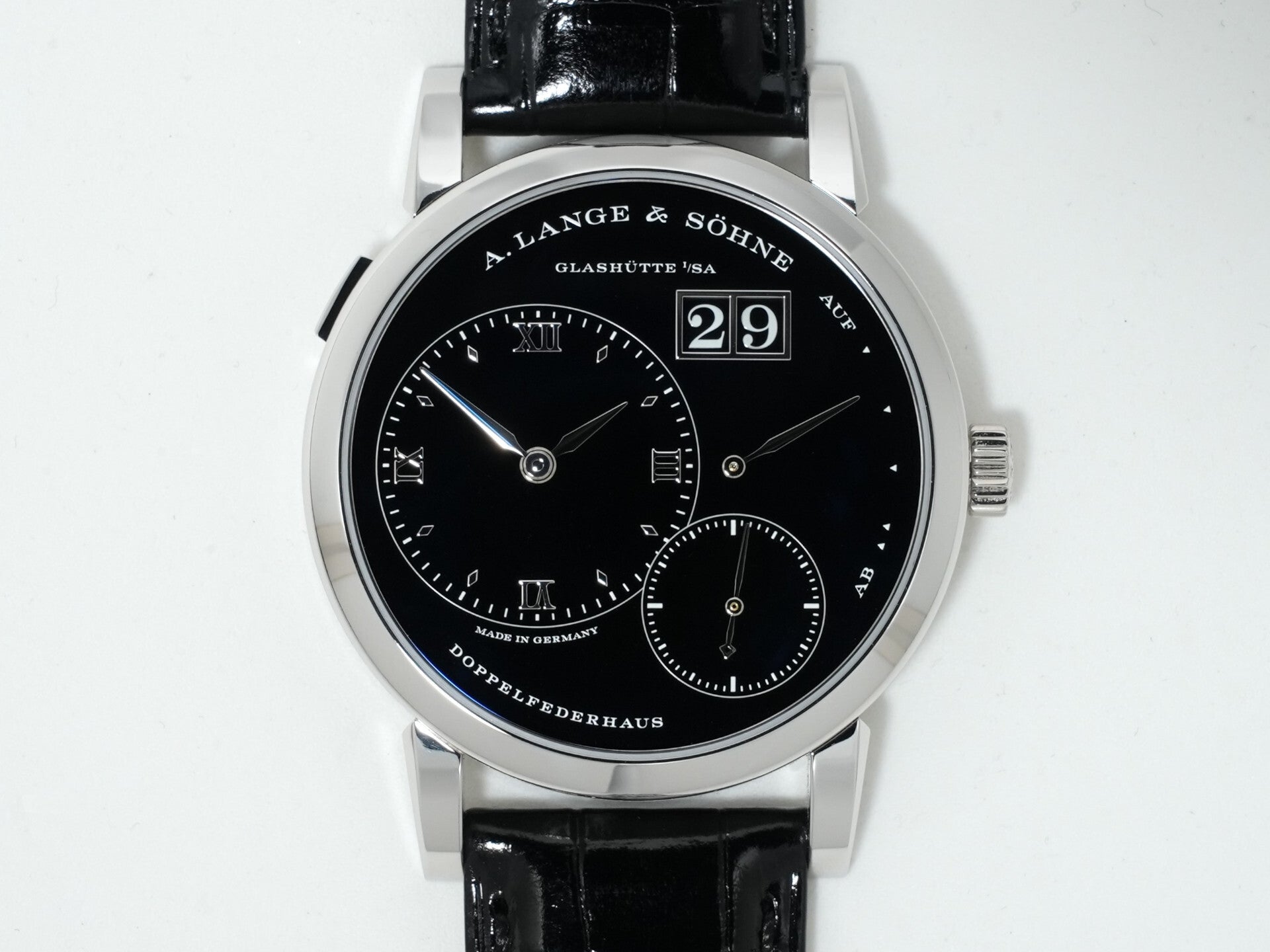 A. Lange &amp; Söhne Lange 1 Ref. 191.062 Platinum Onyx Dial Excellent Condition buwnbsjb