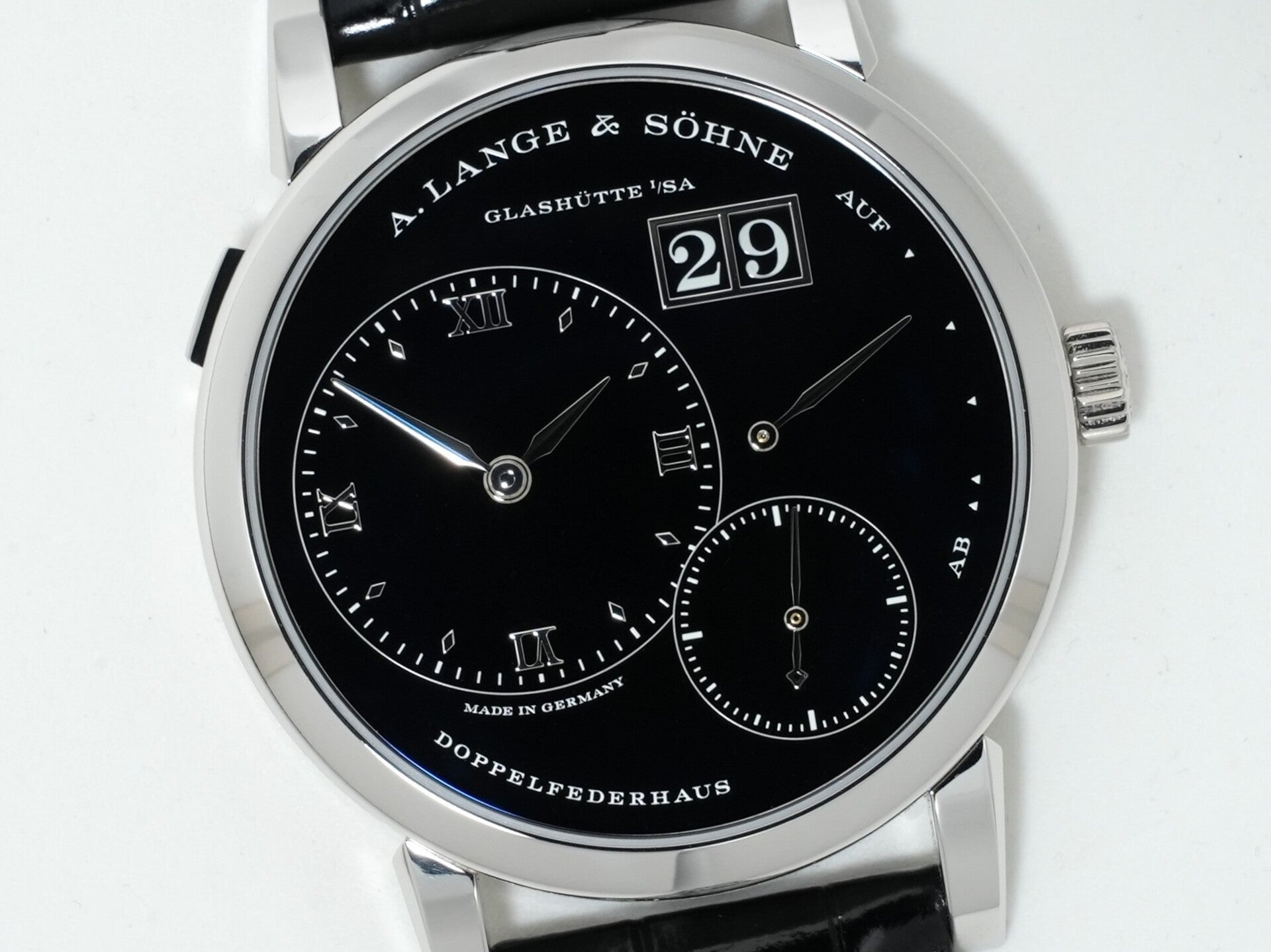 A. Lange &amp; Söhne Lange 1 Ref. 191.062 Platinum Onyx Dial Excellent Condition buwnbsjb