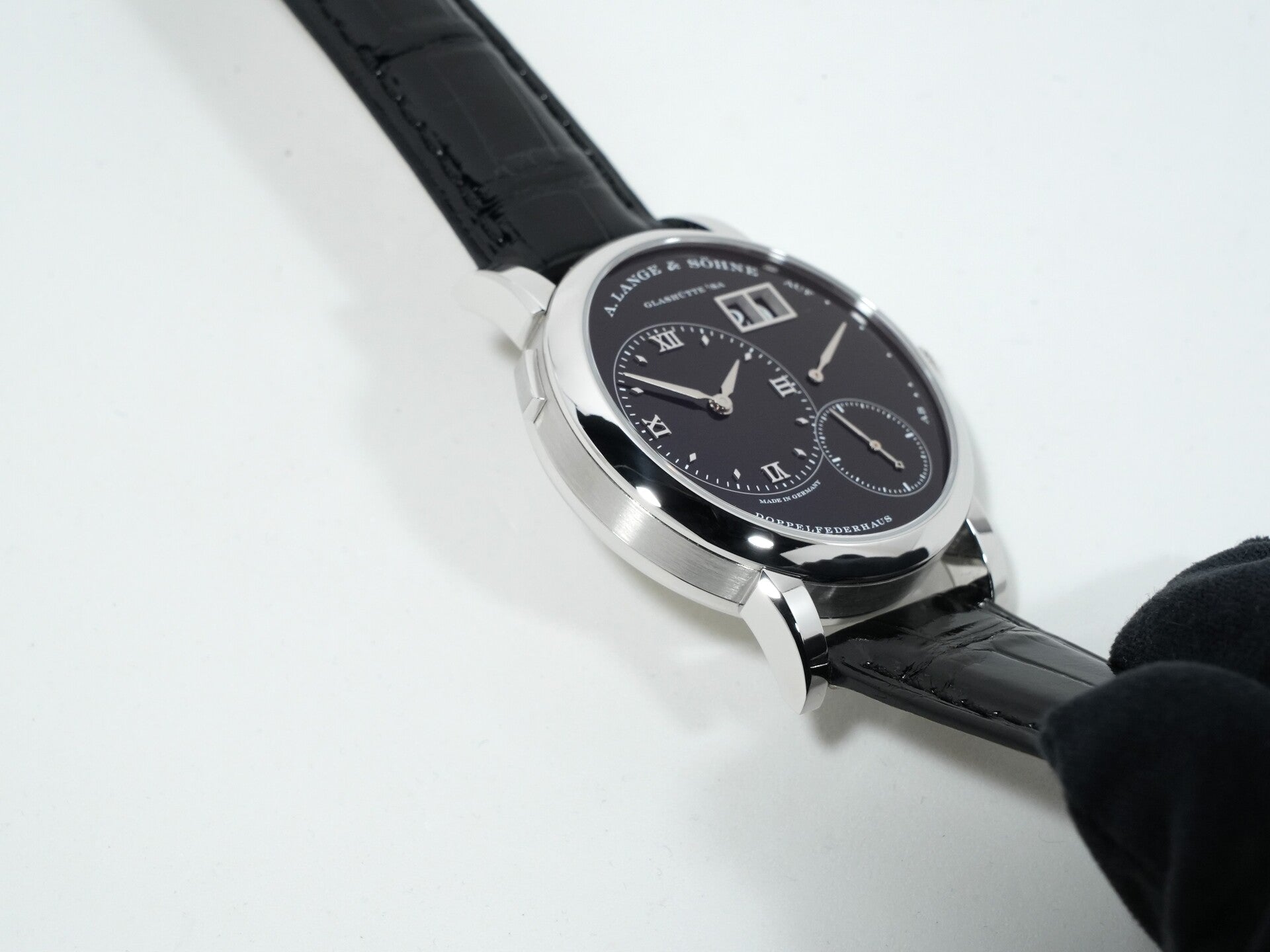 A. Lange &amp; Söhne Lange 1 Ref. 191.062 Platinum Onyx Dial Excellent Condition buwnbsjb