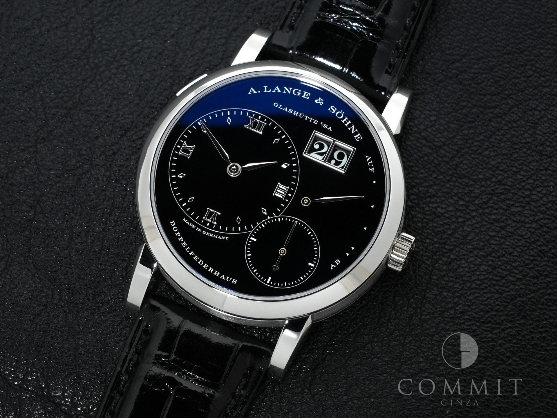 A. Lange &amp; Söhne Lange 1 Ref. 191.062 Platinum Onyx Dial Excellent Condition buwnbsjb