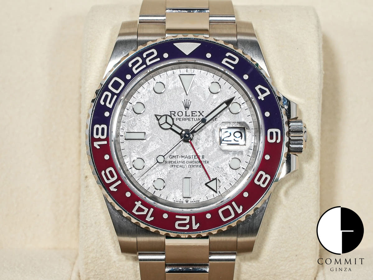 Pre-owned Rolex GMT-Master II Ref. 126719BLRO White Gold Meteorite Dial Oyster Bracelet (ktbugz7w)