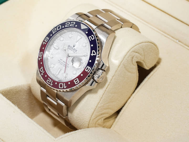 Pre-owned Rolex GMT-Master II Ref. 126719BLRO White Gold Meteorite Dial Oyster Bracelet (ktbugz7w)