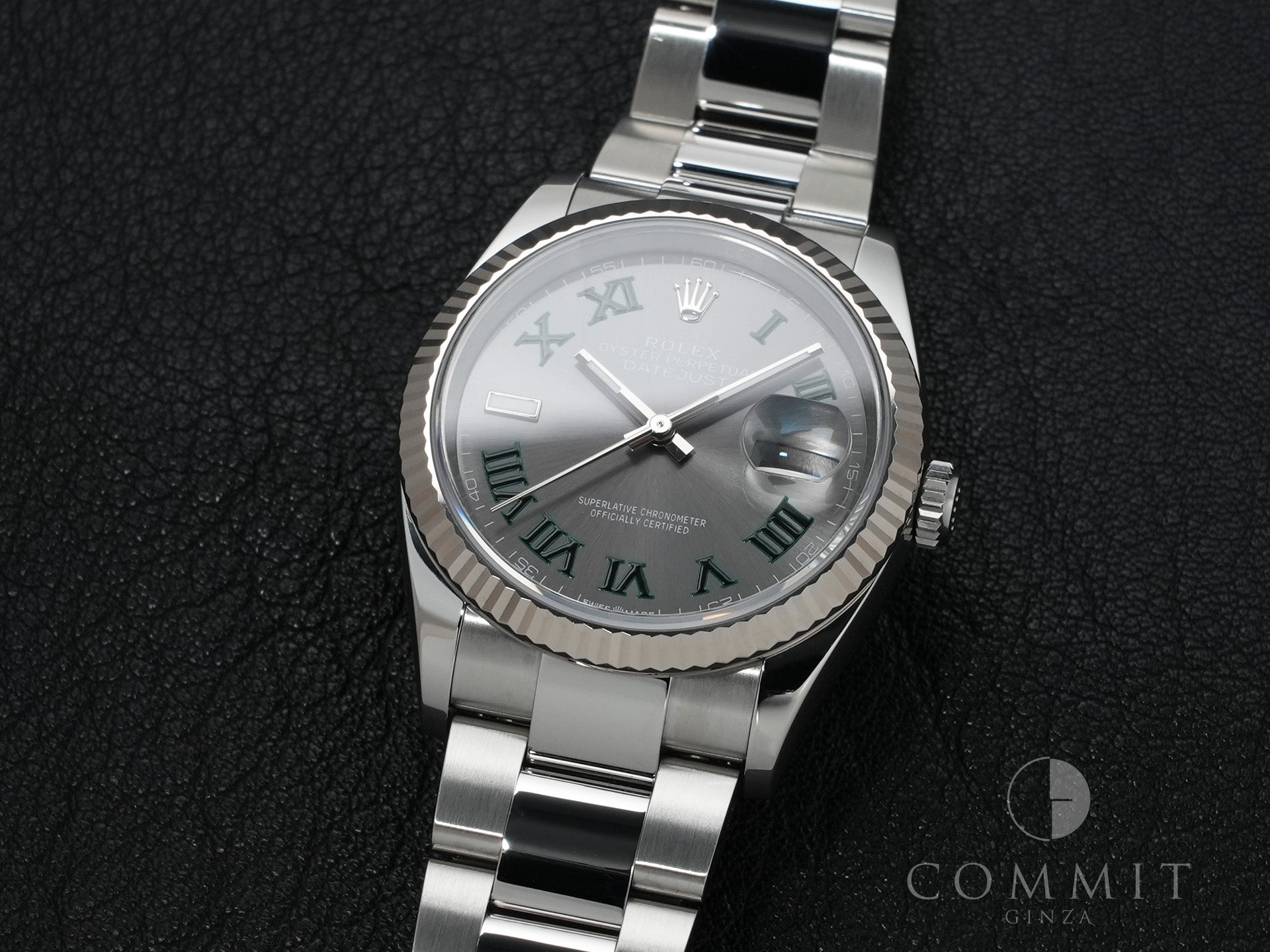 ロレックス デイトジャスト36 Ref.126234 ステンレススチール/ホワイトゴールド スレートローマン文字盤 オイスターブレスレット 美品 e63b7bgw