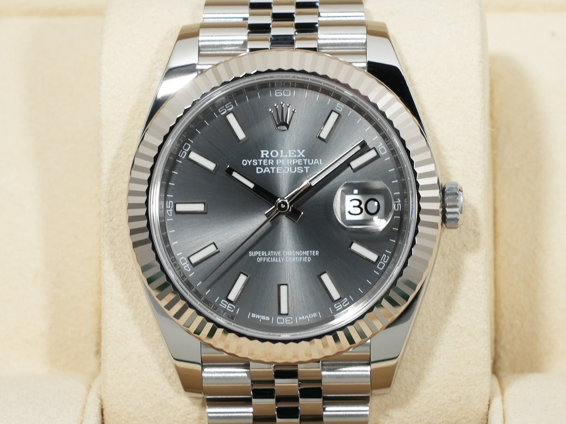 Rolex Datejust 41 Ref. 126334 Stainless Steel/White Gold Slate Dial Jubilee Bracelet Excellent Condition twhkk3u9