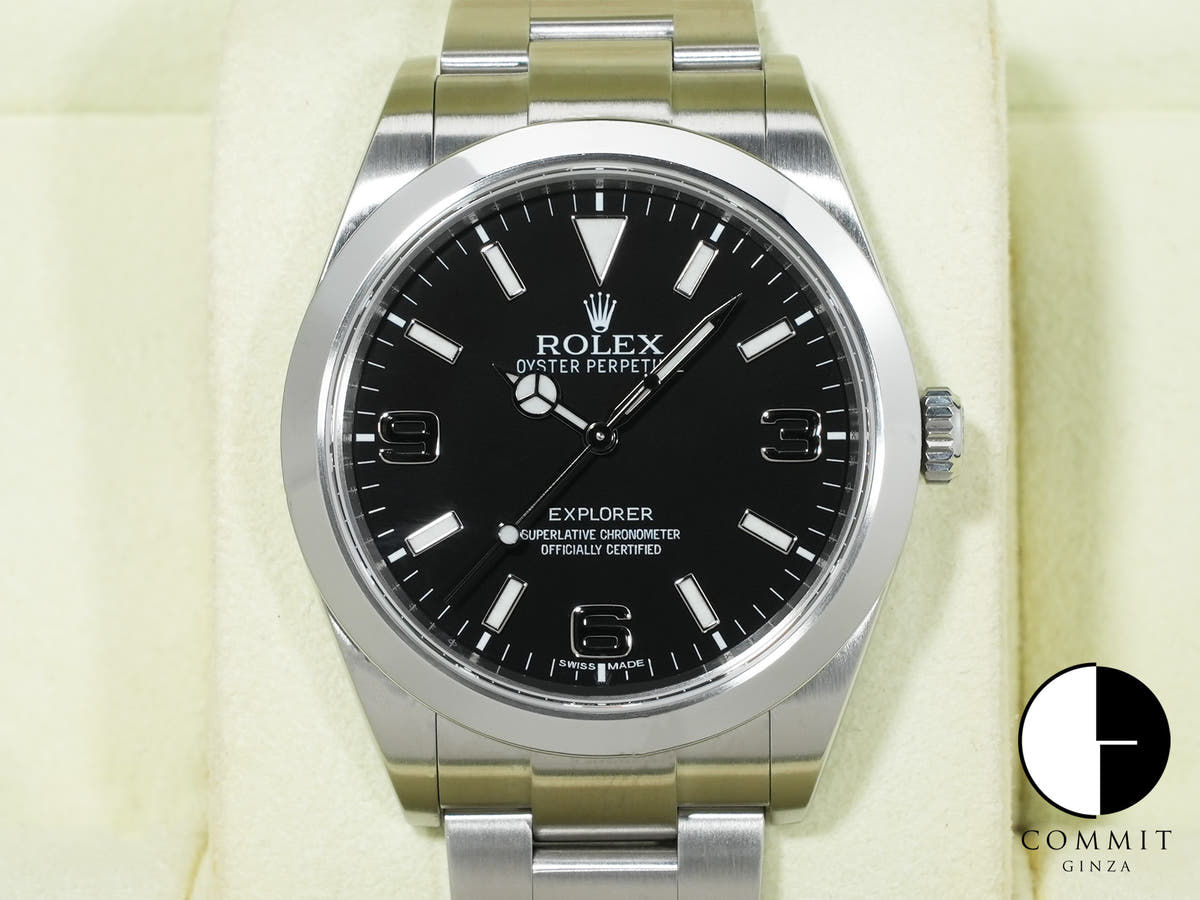 ロレックス エクスプローラーI Ref.214270 ステンレススチール ブラック文字盤 オイスターブレスレット 美品 efxwj8tp