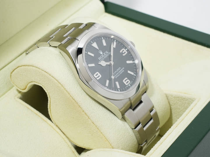 ロレックス エクスプローラーI Ref.214270 ステンレススチール ブラック文字盤 オイスターブレスレット 美品 efxwj8tp