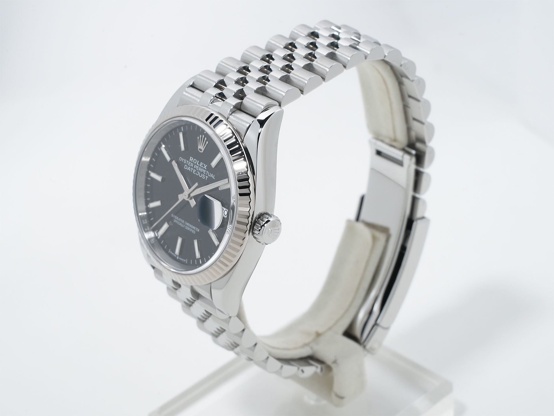 ロレックス デイトジャスト36 Ref.126234 ステンレススチール/ホワイトゴールド ブラック文字盤 ジュビリーブレスレット 美中古 p6yrec2n