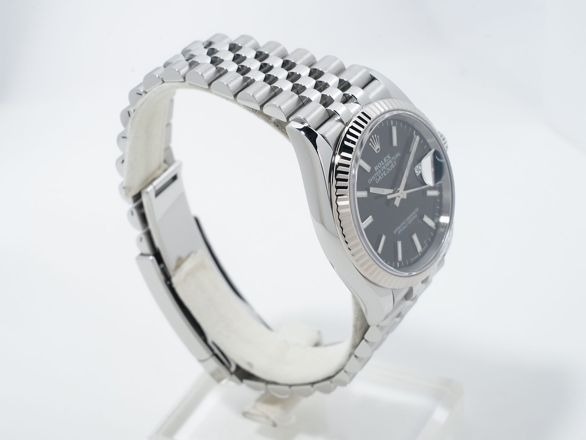 ロレックス デイトジャスト36 Ref.126234 ステンレススチール/ホワイトゴールド ブラック文字盤 ジュビリーブレスレット 美中古 p6yrec2n