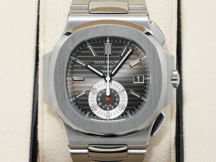Patek Philippe Nautilus Chronograph TIFFANY &amp; CO. Ref. 5980/1A-014 Stainless Steel Black Dial Excellent Condition ow758e55