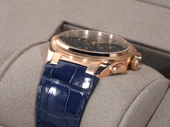 Parmigiani Fleurier Tonda PF Chronograph Ref. PFC915-2020001-300182 Rose Gold with Milanese Blue Dial, Excellent Condition (ymoygk5e)