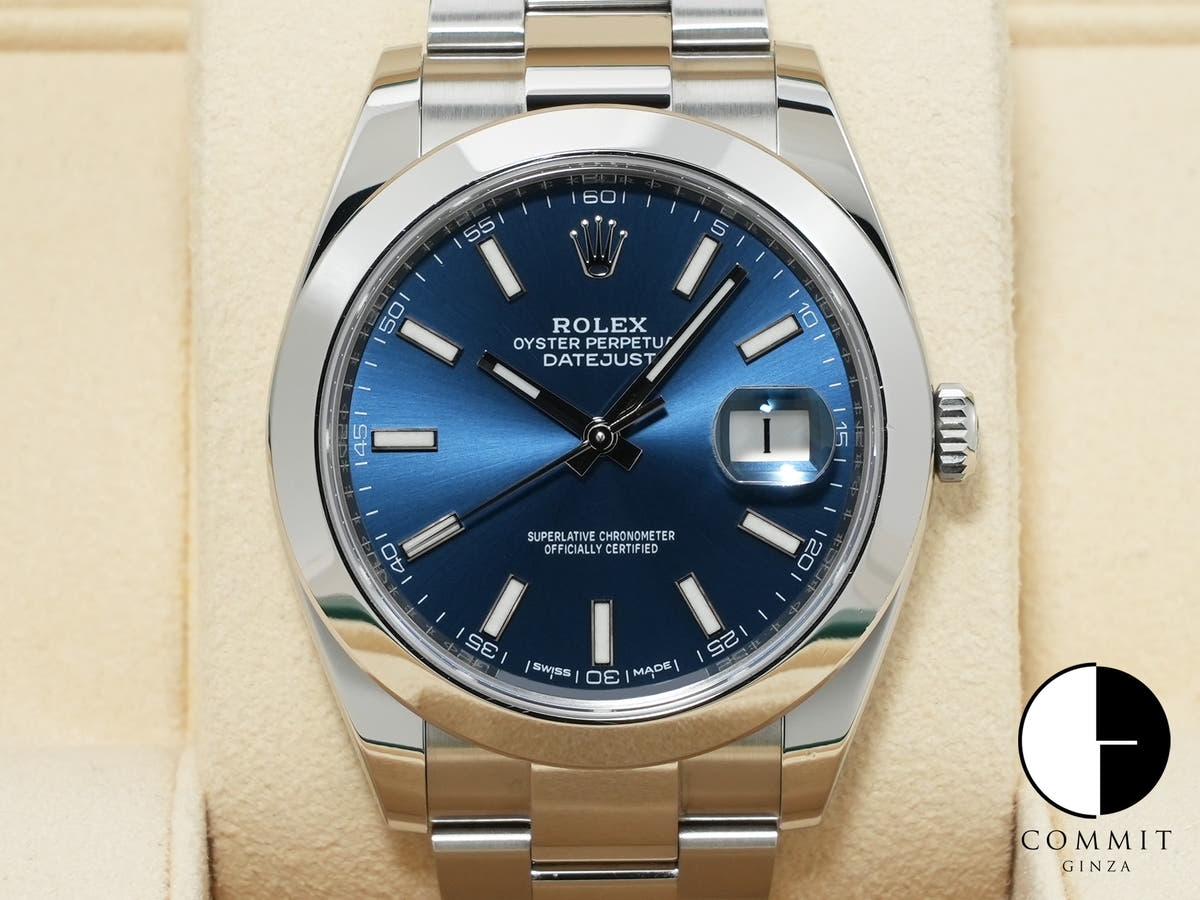 Rolex Datejust 41 Ref. 126300 Stainless Steel Bright Blue Dial Oyster Bracelet Excellent Condition r7jr3cmd