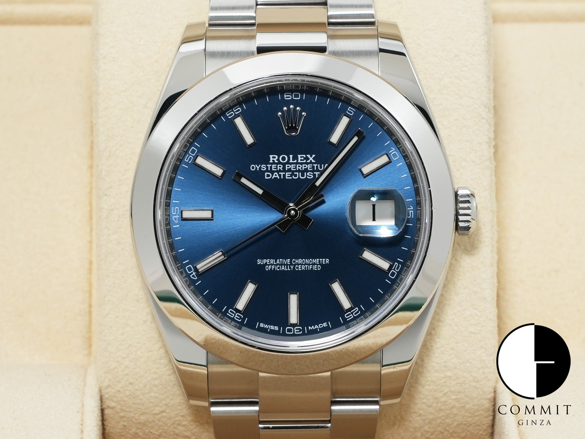 Rolex Datejust 41 Ref. 126300 Stainless Steel Bright Blue Dial Oyster Bracelet Excellent Condition r7jr3cmd