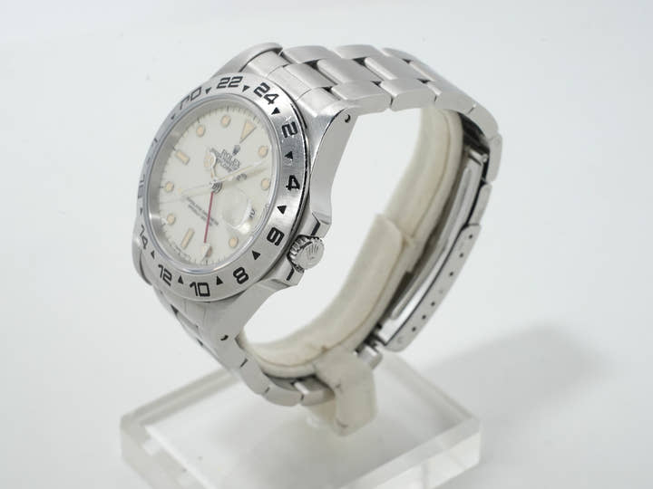 ロレックス エクスプローラーII Ref.16550 ステンレススチール アイボリー文字盤 オイスターブレスレット 中古 vu5pjx2g