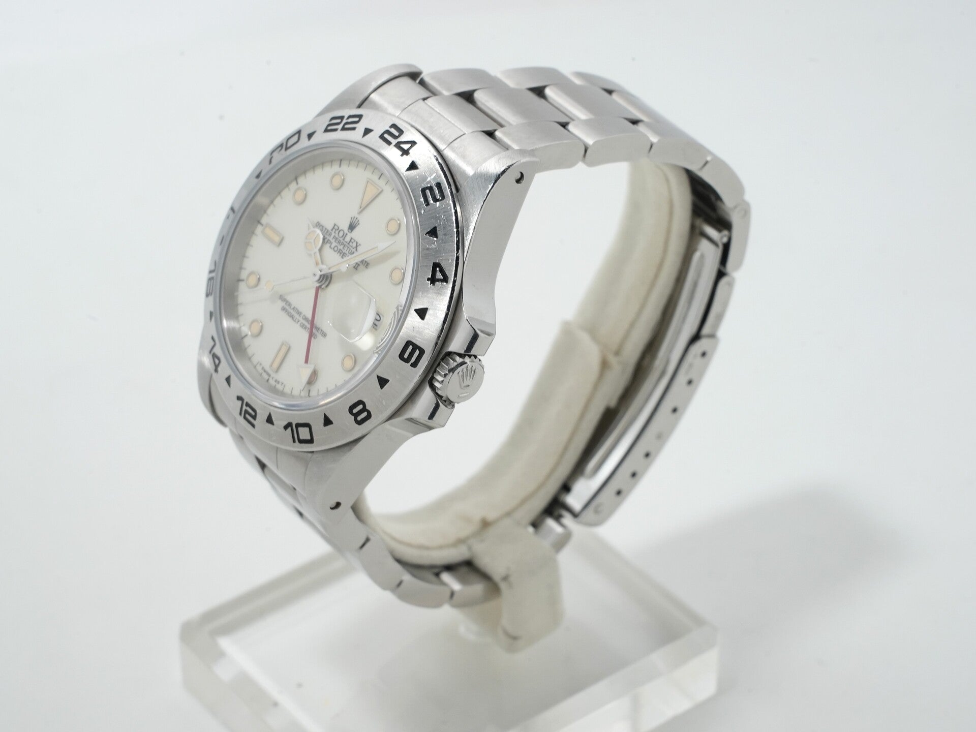 ロレックス エクスプローラーII Ref.16550 ステンレススチール アイボリー文字盤 オイスターブレスレット 中古 vu5pjx2g