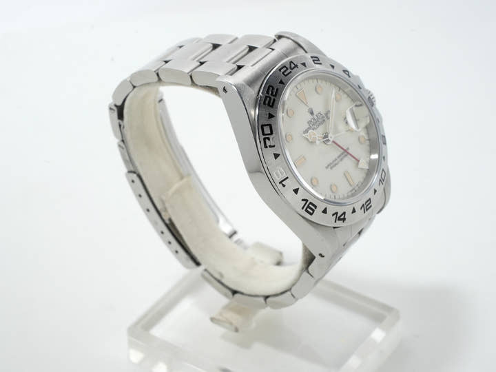 ロレックス エクスプローラーII Ref.16550 ステンレススチール アイボリー文字盤 オイスターブレスレット 中古 vu5pjx2g