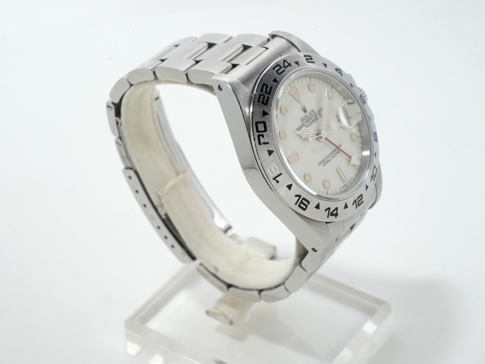 ロレックス エクスプローラーII Ref.16550 ステンレススチール アイボリー文字盤 オイスターブレスレット 中古 vu5pjx2g