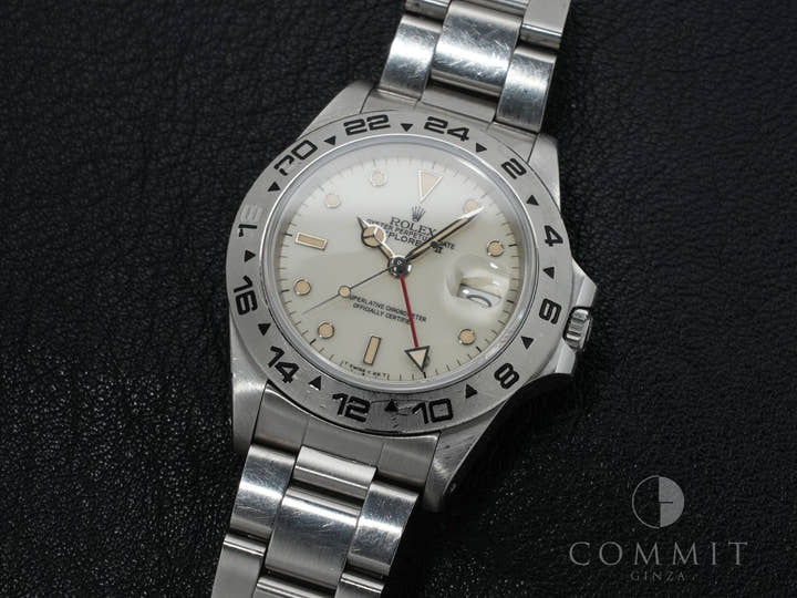 ロレックス エクスプローラーII Ref.16550 ステンレススチール アイボリー文字盤 オイスターブレスレット 中古 vu5pjx2g
