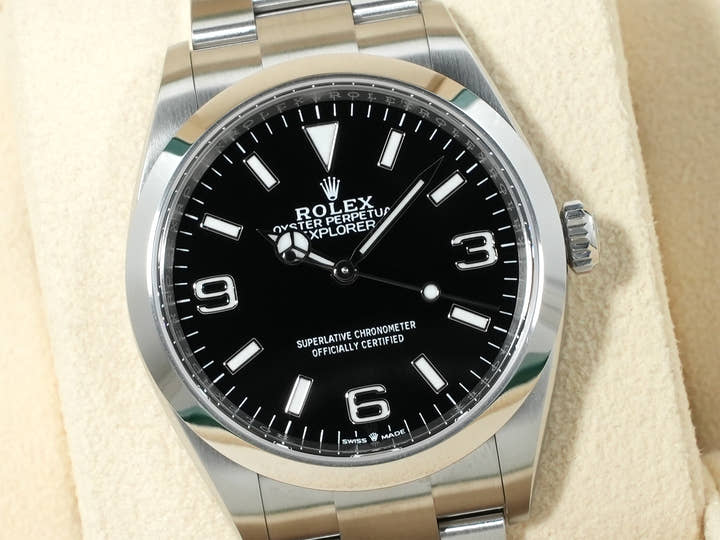 ロレックス エクスプローラー36 Ref.124270 ステンレススチール ブラック文字盤 オイスターブレスレット 未使用 w77yj8tk