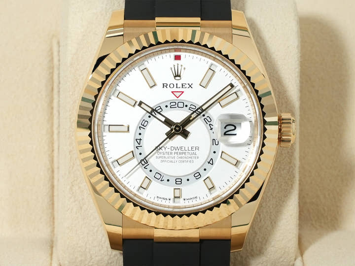 ロレックス スカイドゥエラー Ref.336238 イエローゴールド ホワイト文字盤 未使用 xxpq9d6k
