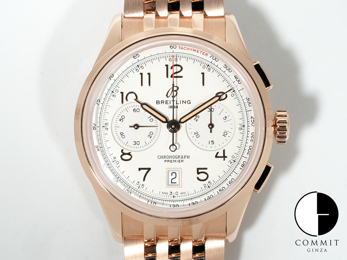 ブライトリング プレミエ B01 クロノグラフ 42 Ref.RB0145371G1R1 レッドゴールド シルバー文字盤 未使用 gczyq6bc