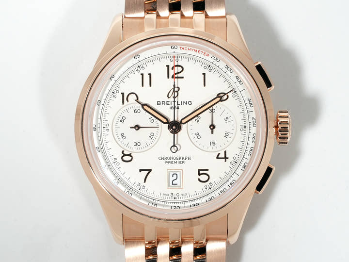 ブライトリング プレミエ B01 クロノグラフ 42 Ref.RB0145371G1R1 レッドゴールド シルバー文字盤 未使用 gczyq6bc