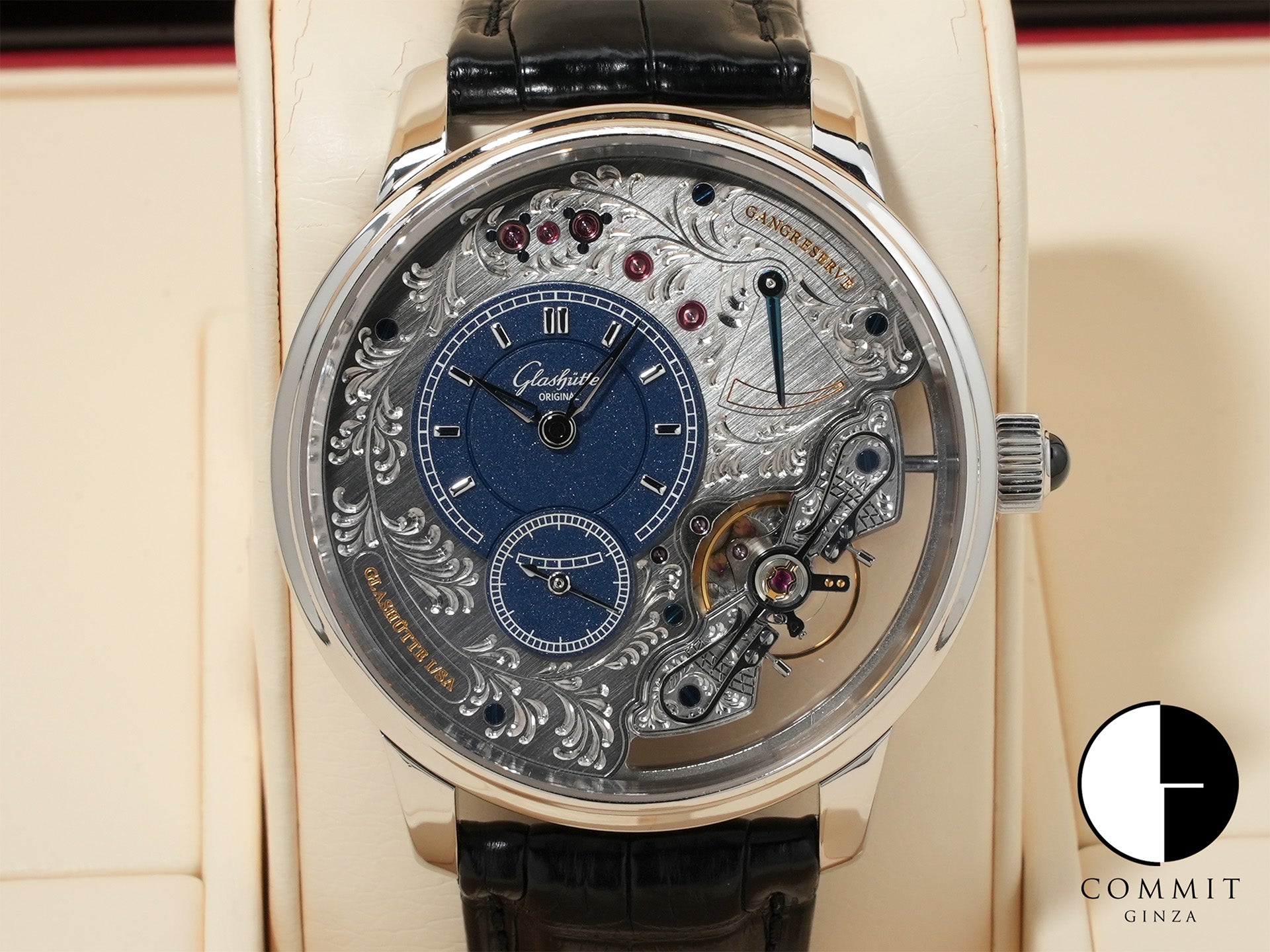 グラスヒュッテオリジナル パノインバース リミテッドエディション Ref.1-66-08-01-03-50 プラチナ シルバー文字盤 中古 gpqrgka3