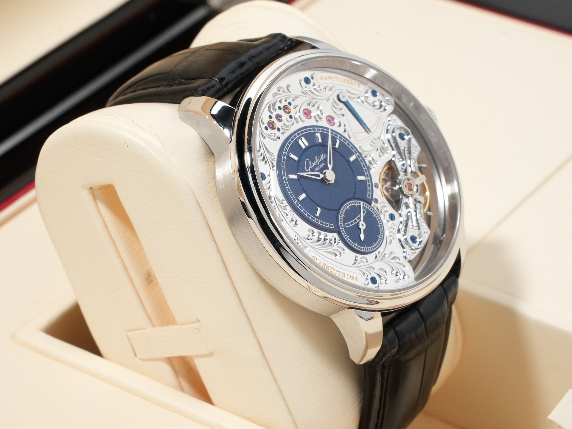 グラスヒュッテオリジナル パノインバース リミテッドエディション Ref.1-66-08-01-03-50 プラチナ シルバー文字盤 中古 gpqrgka3