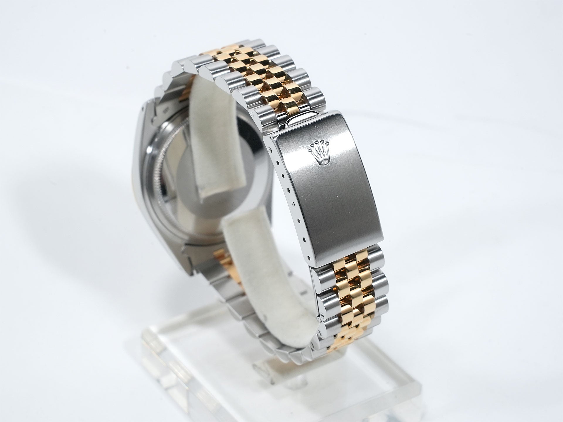 ロレックス デイトジャスト Ref.16013 ステンレススチール/イエローゴールド ブラックタペストリー文字盤 ジュビリーブレスレット 中古 an9rnhcb