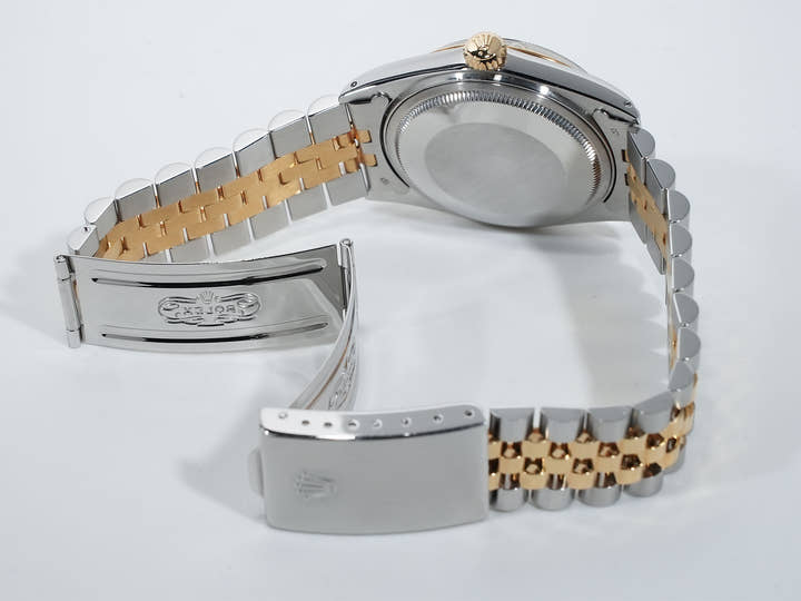 ロレックス デイトジャスト Ref.16013 ステンレススチール/イエローゴールド ブラックタペストリー文字盤 ジュビリーブレスレット 中古 an9rnhcb