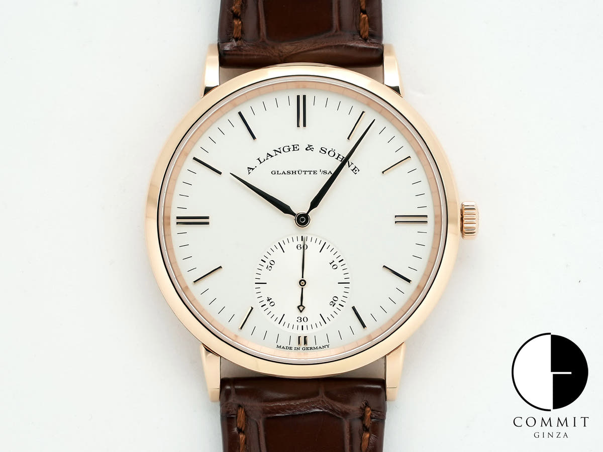 A.ランゲ＆ゾーネ サクソニア オートマティック Ref.380.033 ピンクゴールド シルバー文字盤 中古 f7mmixoj