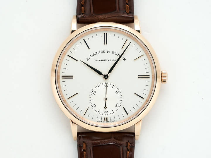 A.ランゲ＆ゾーネ サクソニア オートマティック Ref.380.033 ピンクゴールド シルバー文字盤 中古 f7mmixoj