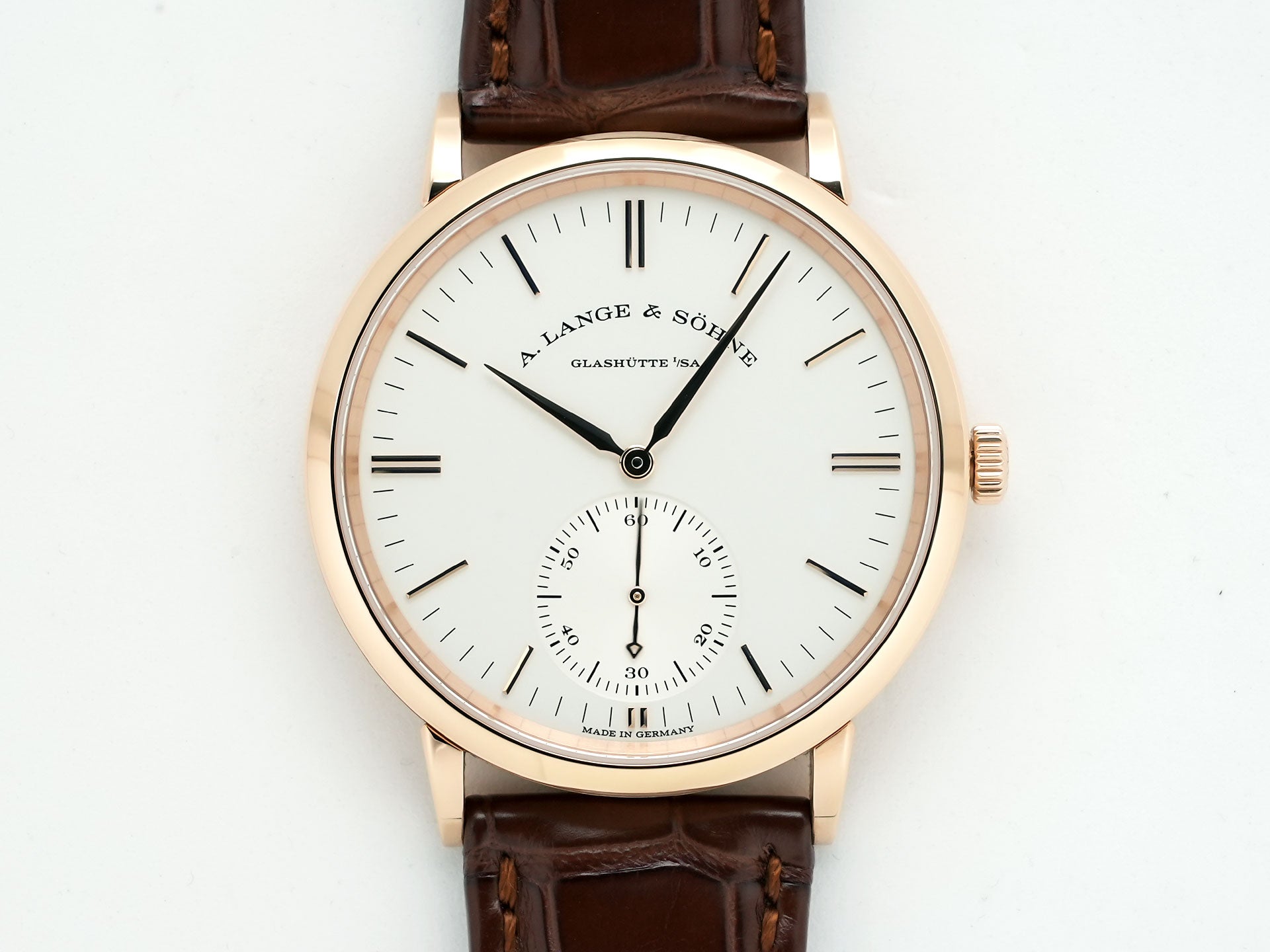 A.ランゲ＆ゾーネ サクソニア オートマティック Ref.380.033 ピンクゴールド シルバー文字盤 中古 f7mmixoj