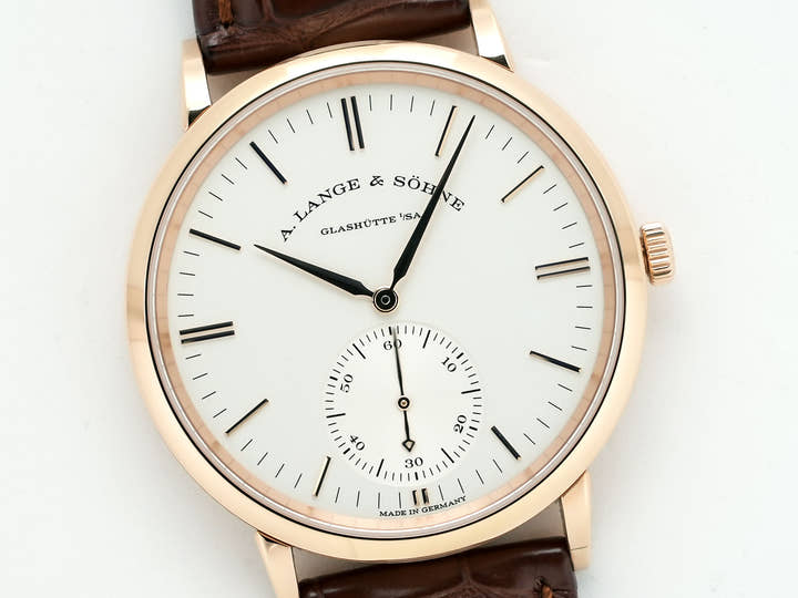 A.ランゲ＆ゾーネ サクソニア オートマティック Ref.380.033 ピンクゴールド シルバー文字盤 中古 f7mmixoj