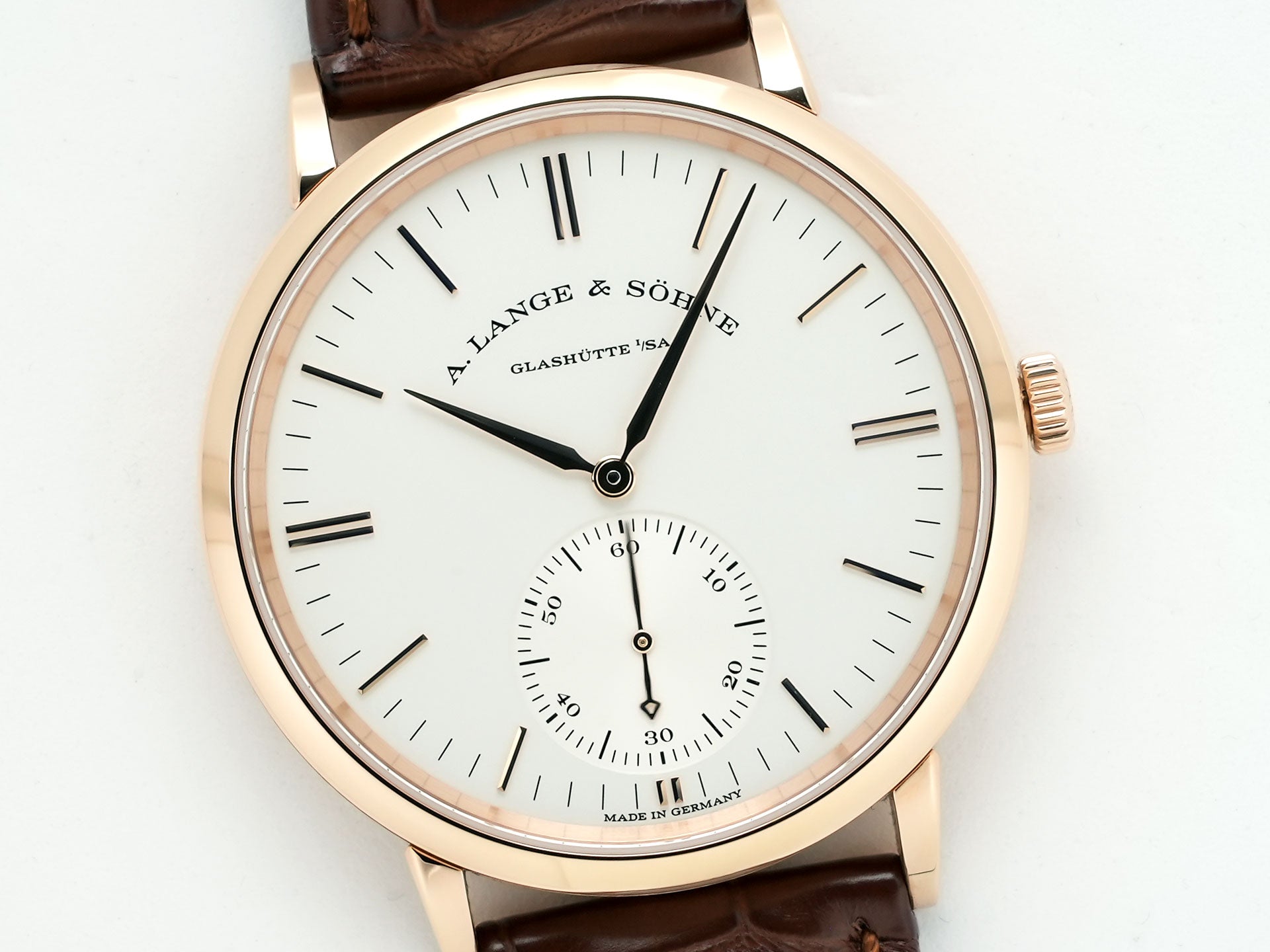 A.ランゲ＆ゾーネ サクソニア オートマティック Ref.380.033 ピンクゴールド シルバー文字盤 中古 f7mmixoj