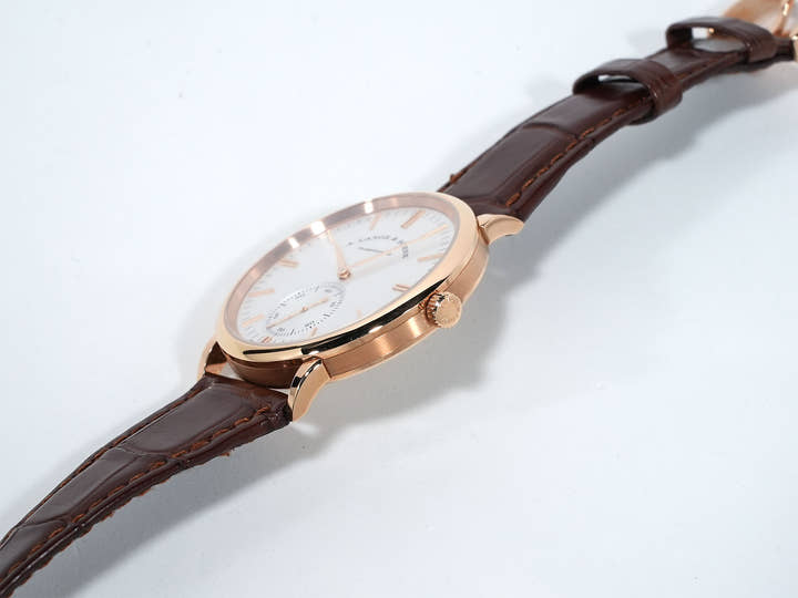 A.ランゲ＆ゾーネ サクソニア オートマティック Ref.380.033 ピンクゴールド シルバー文字盤 中古 f7mmixoj