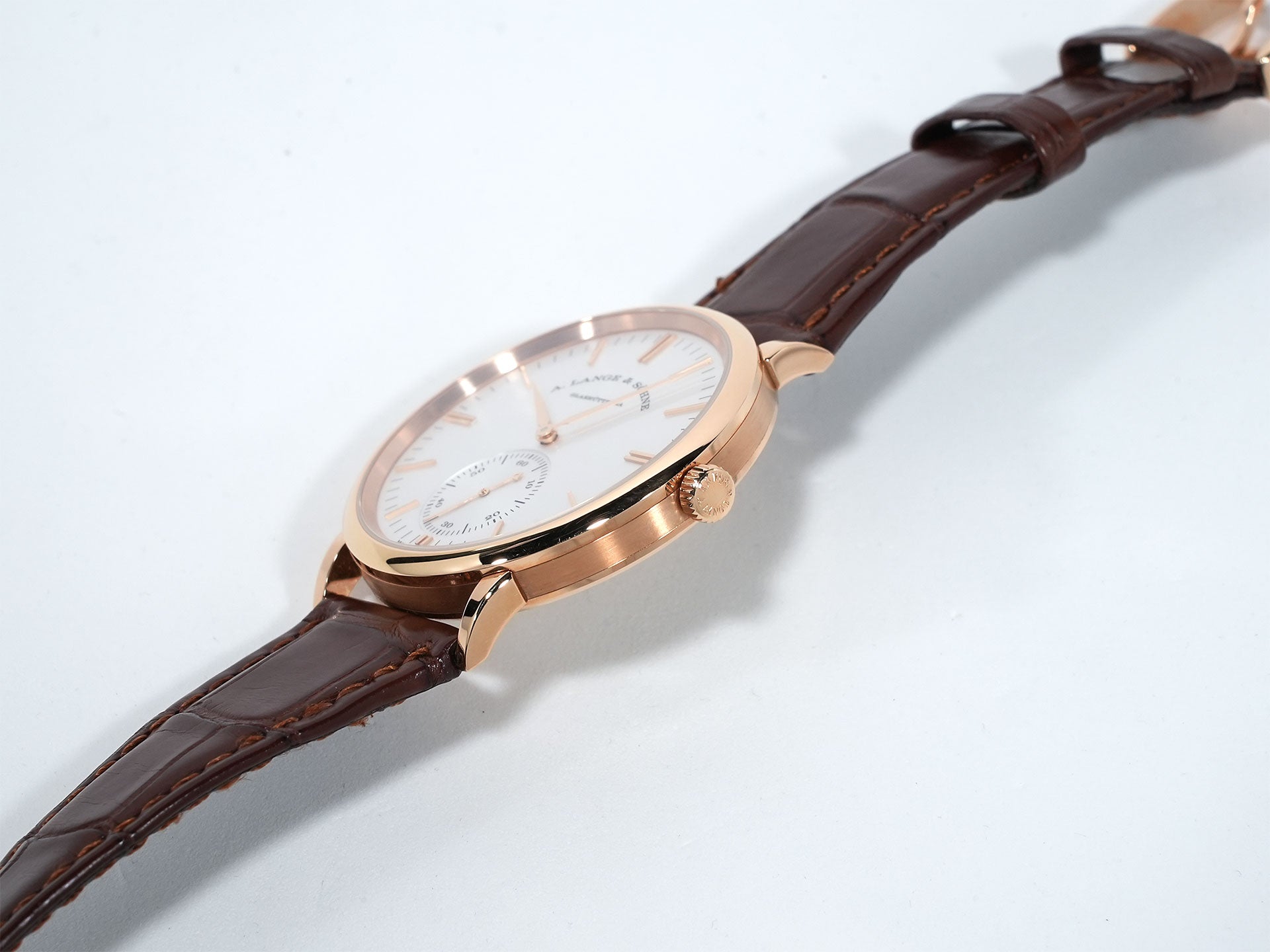 A.ランゲ＆ゾーネ サクソニア オートマティック Ref.380.033 ピンクゴールド シルバー文字盤 中古 f7mmixoj