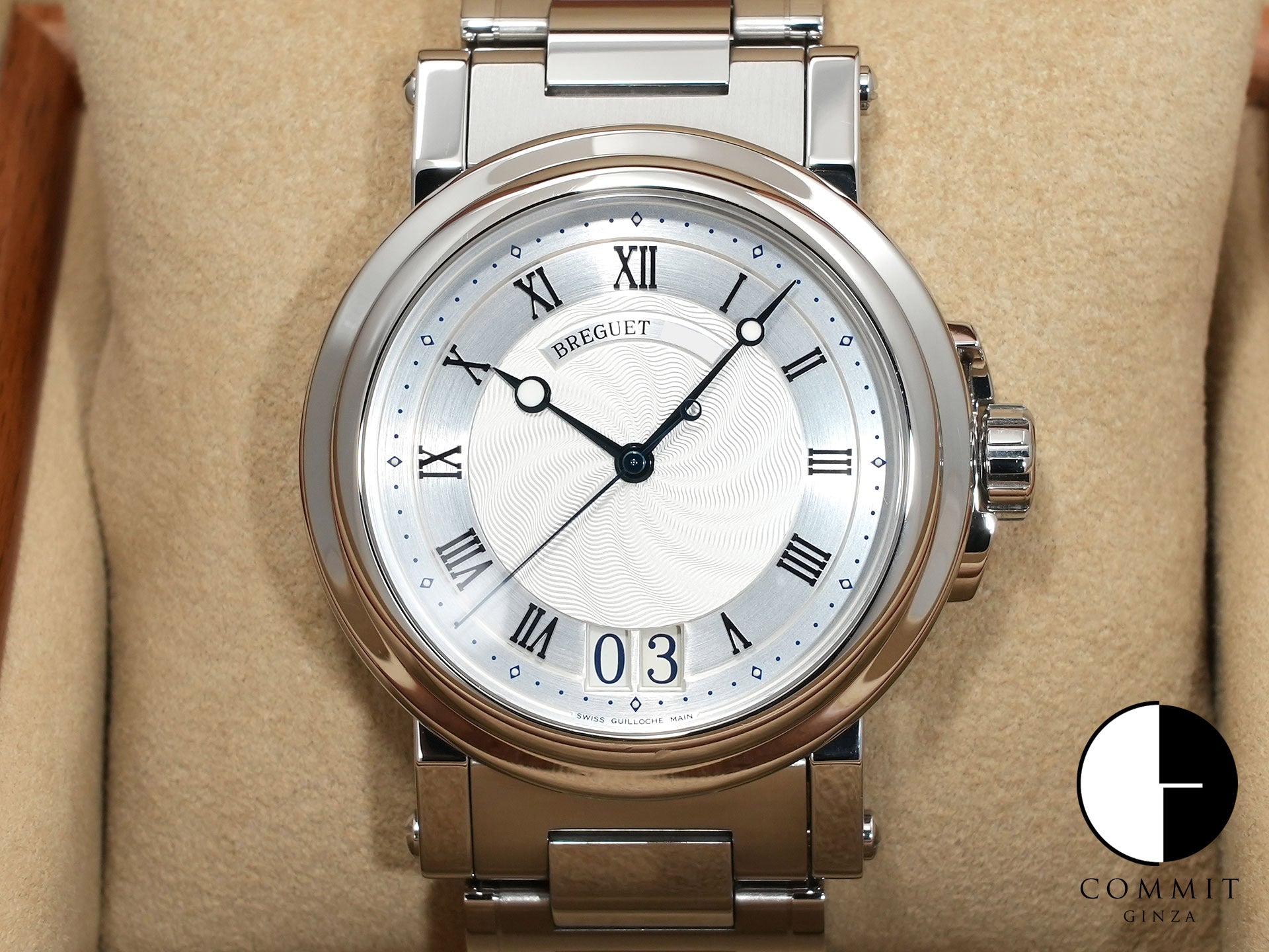 ブレゲ マリーンⅡ ラージデイト Ref.5817ST/12/5V8 ステンレススチール シルバー文字盤 中古 j8f9shhb