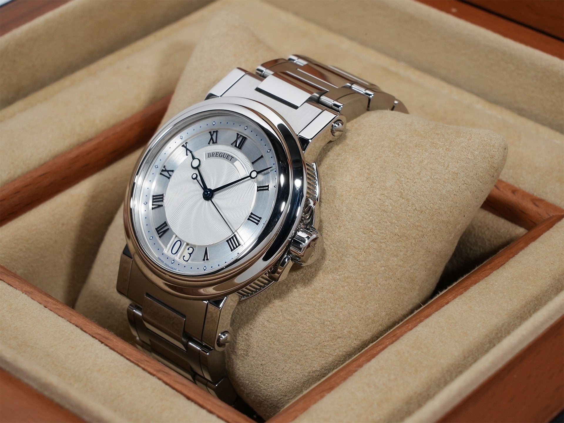 ブレゲ マリーンⅡ ラージデイト Ref.5817ST/12/5V8 ステンレススチール シルバー文字盤 中古 j8f9shhb